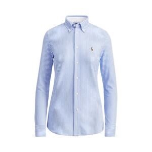 Ralph Lauren Striped Blue Cotton Knit Oxford Shirt Size L